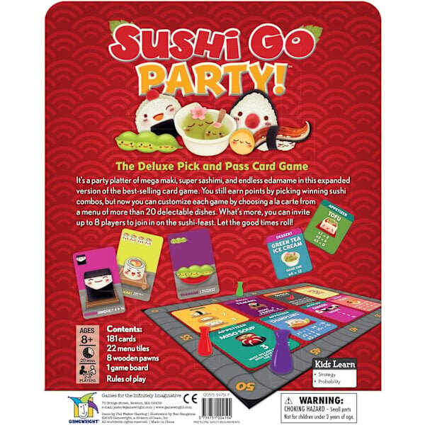 Sushi Go Party korttipeli | Ikärajat 8+ | 2-8 pelaajaa | 20 minuuttia peliaikaa hinta ja tiedot | Lautapelit ja älypelit | hobbyhall.fi