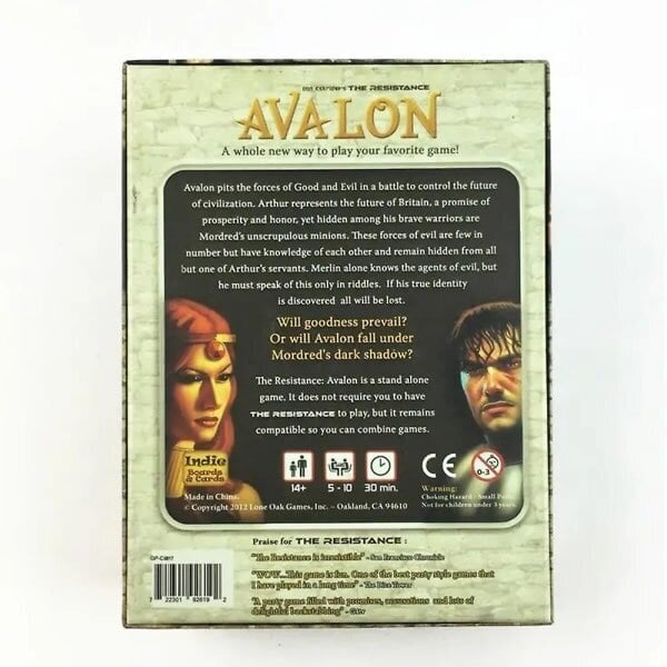 setti The Resistance Avalon Card Game Indie Board, 20*15*4.8cm, Card Social Deduction Party Strategia Korttipeli Lautapeli hinta ja tiedot | Lautapelit ja älypelit | hobbyhall.fi