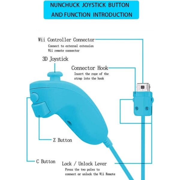 2 pakkauksen langaton ohjain ja Nunchuck Wii- ja Wii U -konsolille hinta ja tiedot | Pelikonsolit | hobbyhall.fi