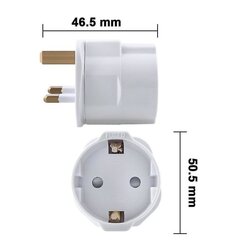 2x matkasovittimen sovitinpistoke Englantiin - Travel Plug Power Eu To Uk Socket - Matkapistoke valkoinen hinta ja tiedot | Jalkineiden ja vaatteiden hoitotuotteet | hobbyhall.fi