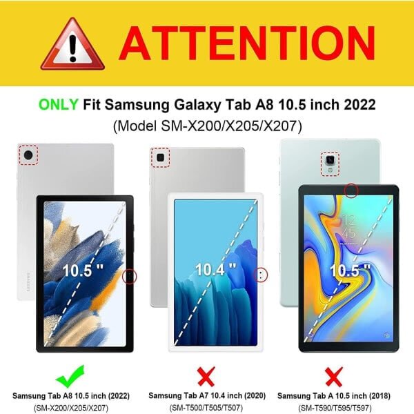 Näppäimistö Samsung Galaxy Tab A8 10,5" 2021:lle (SM-X200/X205/X207) hinta ja tiedot | Puhelimen lisätarvikkeet | hobbyhall.fi