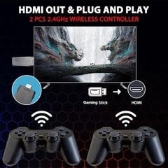 2024 Uusi 20000+ 4k HDMI TV Video Game Stick Retro -pelikonsoli kahdella langattomalla ohjaimella 4k Game Stick 100 % Uusi 64 hinta ja tiedot | Pelikonsolit | hobbyhall.fi