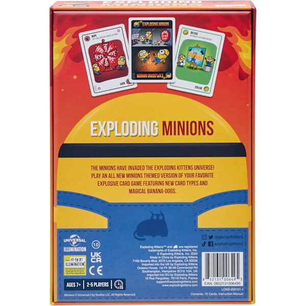 Exploding Minions - Venäläinen rulettikorttipeli, yksinkertainen perheystävällinen juhlapeli hinta ja tiedot | Lautapelit ja älypelit | hobbyhall.fi