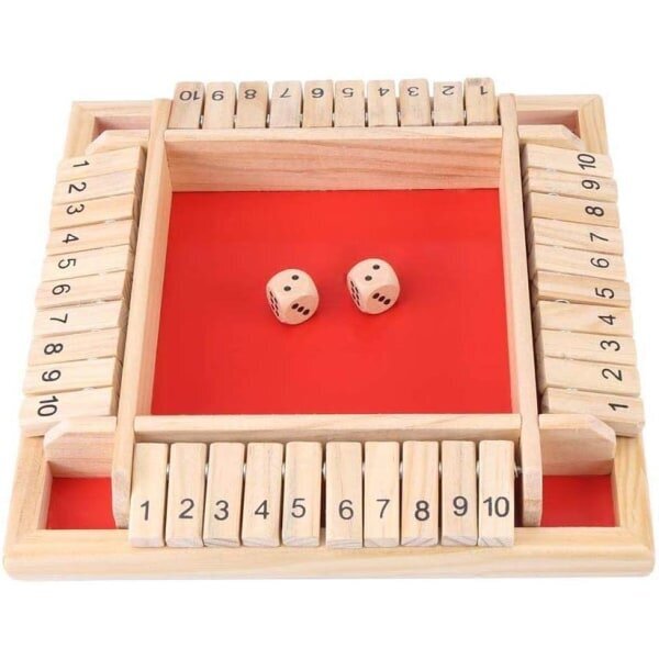 Tietäen Wooden Closed Box -pelin, Shut The Box -pelin, 4 pelaajan numeron hinta ja tiedot | Lautapelit ja älypelit | hobbyhall.fi