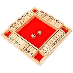 Tietäen Wooden Closed Box -pelin, Shut The Box -pelin, 4 pelaajan numeron hinta ja tiedot | Lautapelit ja älypelit | hobbyhall.fi