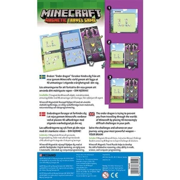 Minecraft Magnetic Travel Game Sv/Dk/One monivärinen hinta ja tiedot | Lautapelit ja älypelit | hobbyhall.fi