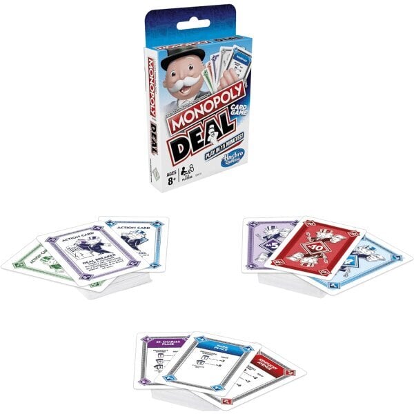 MONOPOLY Deal -korttipeli, nopeasti virtaava korttipeli 2-5 pelaajalle hinta ja tiedot | Lautapelit ja älypelit | hobbyhall.fi