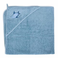 Hupullinen pyyhe CebaBaby 100x100 cm, hainsininen hinta ja tiedot | Kylpyvälineet | hobbyhall.fi