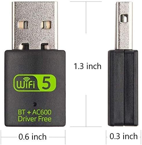 Sovittimet, USB-keskittimet, USB-WiFi Bluetooth-sovitin, 600 Mbps Dual Band 2,4/5GHz PC:lle/kannettavalle hinta ja tiedot | Adapterit | hobbyhall.fi