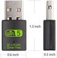 Sovittimet, USB-keskittimet, USB-WiFi Bluetooth-sovitin, 600 Mbps Dual Band 2,4/5GHz PC:lle/kannettavalle hinta ja tiedot | Adapterit | hobbyhall.fi