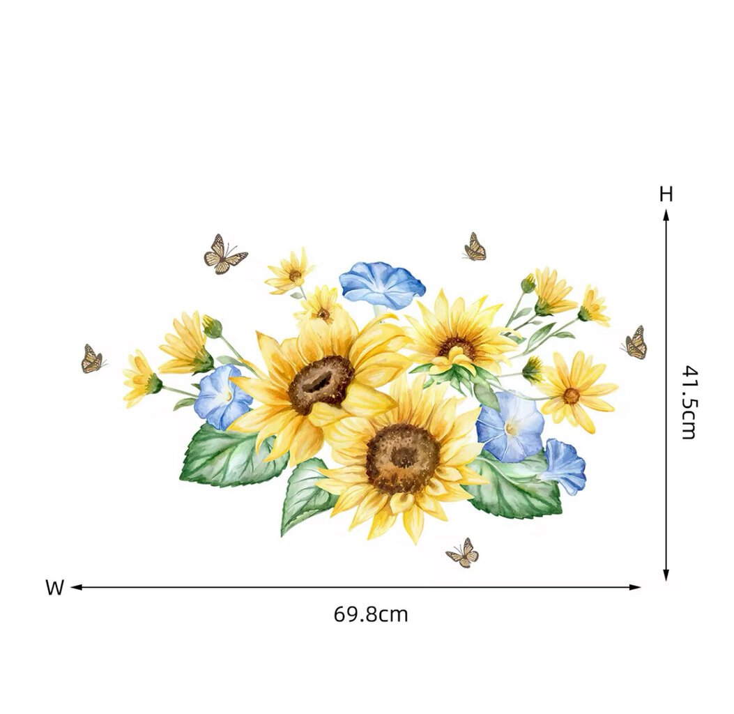 Sisustuksen koristeellinen tarra Auringonkukat hinta ja tiedot | Sisustustarrat | hobbyhall.fi
