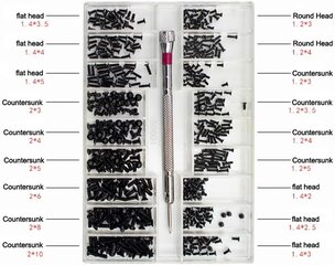 Kiinnikkeet, 500 kpl mikroruuvisarja ruuvimeisselillä, 18 kokoa korjauksiin hinta ja tiedot | Kiinnitystarvikkeet | hobbyhall.fi
