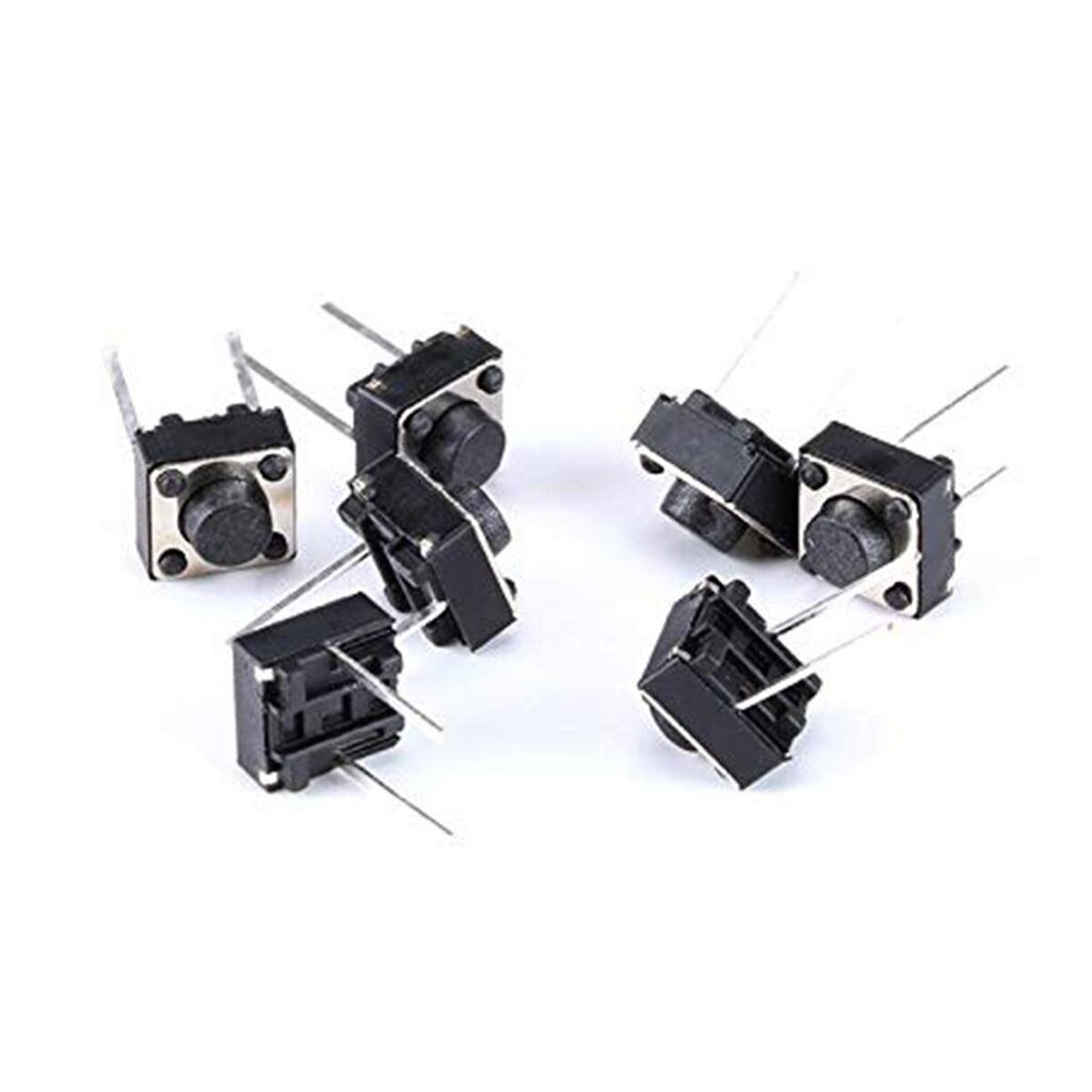 Kytkin, 100 kpl Tact Button Switch 2 Pin DIP 6x6x5mm PCB Momentary Tactile Tact Push Button Switch hinta ja tiedot | Verkkokytkimet | hobbyhall.fi