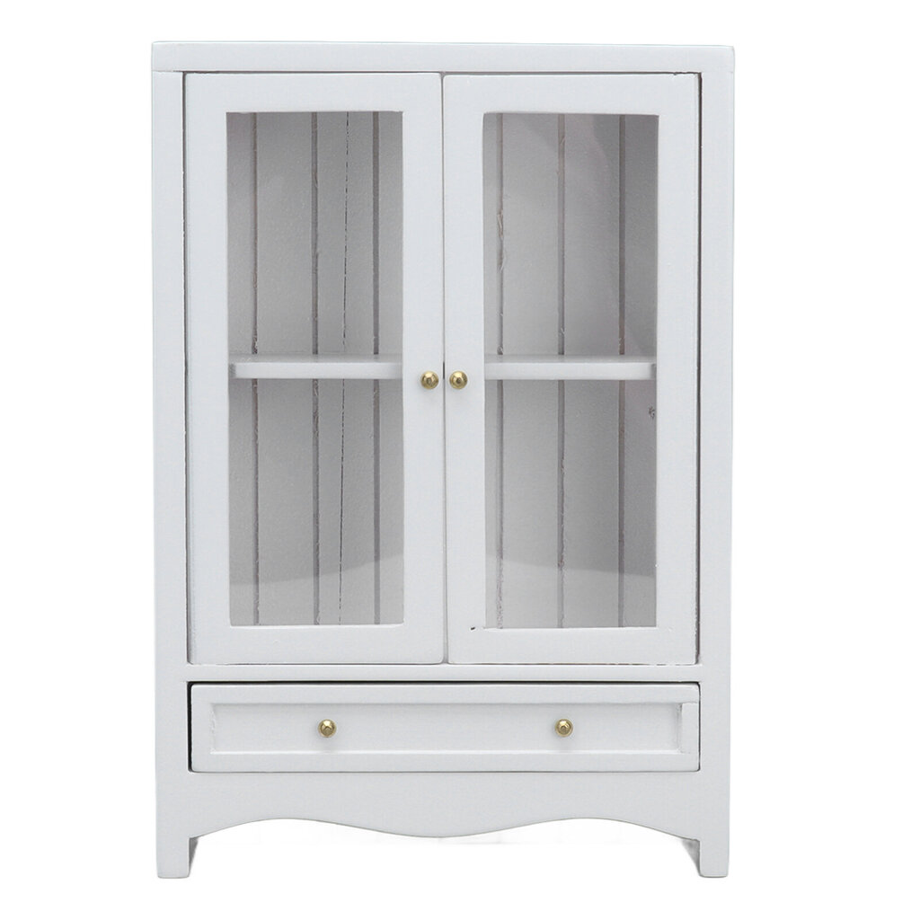 Dollhouse Cabinet 1:12 Doll House Mini kaksiovinen puinen vitriinikaappi kirjahylly hinta ja tiedot | Olohuoneen kaapit ja lipastot | hobbyhall.fi