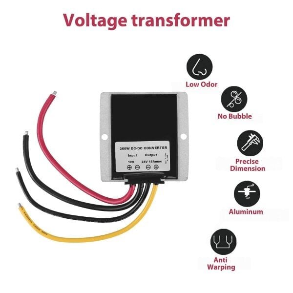 12v till 24v 15a 360w DC DC-omvandlare 360w DC-omvandlare hinta ja tiedot | Kaapelit ja adapterit | hobbyhall.fi