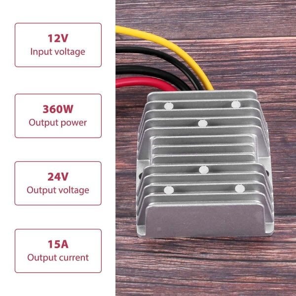 12v till 24v 15a 360w DC DC-omvandlare 360w DC-omvandlare hinta ja tiedot | Kaapelit ja adapterit | hobbyhall.fi