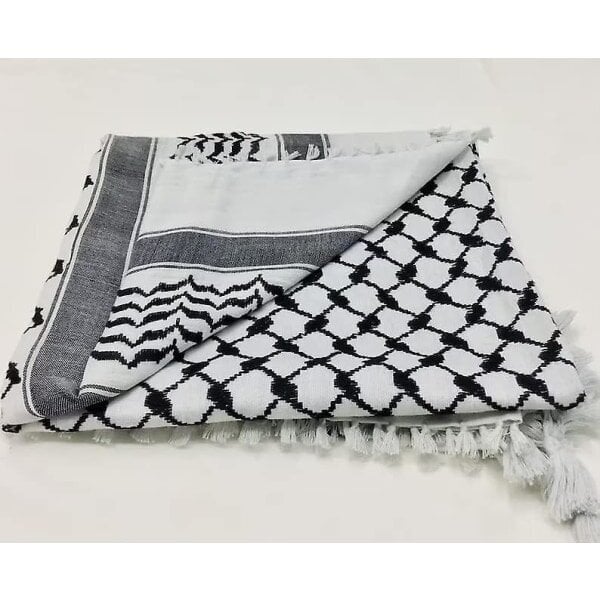 Palestiinalainen huivi, Keffiyeh, Arafat Hatta, tupsuilla koristeltu, Shemagh Keffiyeh arabialainen koiranhäntä 100% hinta ja tiedot | Miesten hatut, huivit ja käsineet | hobbyhall.fi