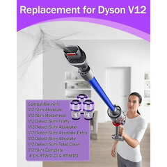 Dyson V12 3-pack filter - HEPA-suodatin pölynimuriin yhteensopiva Dyson V12 Slim Absolute Detect -pestävä lisävaruste hinta ja tiedot | Pölynimureiden lisätarvikkeet | hobbyhall.fi