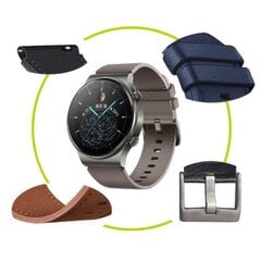 Huawei Watch GT 2 Pro / GT 2 46mm nahkanauha - Musta Black hinta ja tiedot | Älykellojen ja aktiivisuusrannekkeiden lisätarvikkeet | hobbyhall.fi