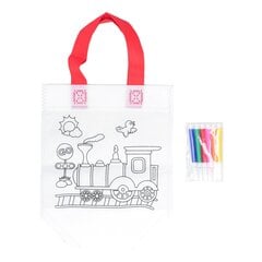 Tee-se-itse graffiti-kangaskassi Doodle Tote Non-woven Art -kangaskassi 6 värikynällä lasten junalle hinta ja tiedot | Taide- ja askartelutarvikkeet | hobbyhall.fi