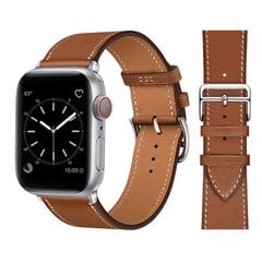 Nahkainen rannekoru Apple Watch -rannekkeelle 44mm 45mm 42mm 41mm 40mm 38mm Yksinkertainen kierrosranneke iWatch-sarja 3 4 5 6 SE 7 -ranneke 20 pur... hinta ja tiedot | Älykellojen ja aktiivisuusrannekkeiden lisätarvikkeet | hobbyhall.fi