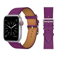 Nahkainen rannekoru Apple Watch -rannekkeelle 44mm 45mm 42mm 41mm 40mm 38mm Yksinkertainen kierrosranneke iWatch-sarja 3 4 5 6 SE 7 -ranneke 20 pur... hinta ja tiedot | Älykellojen ja aktiivisuusrannekkeiden lisätarvikkeet | hobbyhall.fi