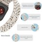 Gäller Apple Watch -ranneke Apple Watch 1~7 sukupolvelle/SE timanttikoristeinen metallinen ketju Starlight-väri iWatch-ranneke (1 pakkaus, 42 mm, S... hinta ja tiedot | Älykellojen ja aktiivisuusrannekkeiden lisätarvikkeet | hobbyhall.fi