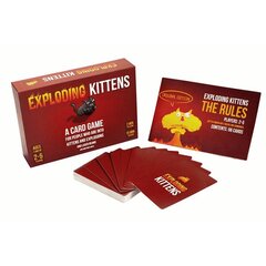 Exploding Kittens – venäläinen rulettikorttipeli, yksinkertaiset perheystävälliset juhlapelit – korttipeli aikuisille, teini-ikäisille ja lapsille – 2-5 pelaajaa hinta ja tiedot | Lautapelit ja älypelit | hobbyhall.fi