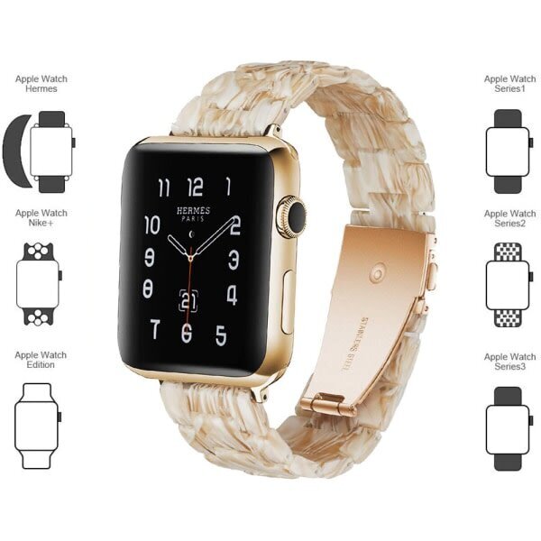 IC Yhteensopiva Apple Watch -ranneke 38-40 mm / 42-44 mm Series 5/4/3/2/1, Ohut Hartsiranneke - 42-44 mm - Silk White hinta ja tiedot | Älykellojen ja aktiivisuusrannekkeiden lisätarvikkeet | hobbyhall.fi