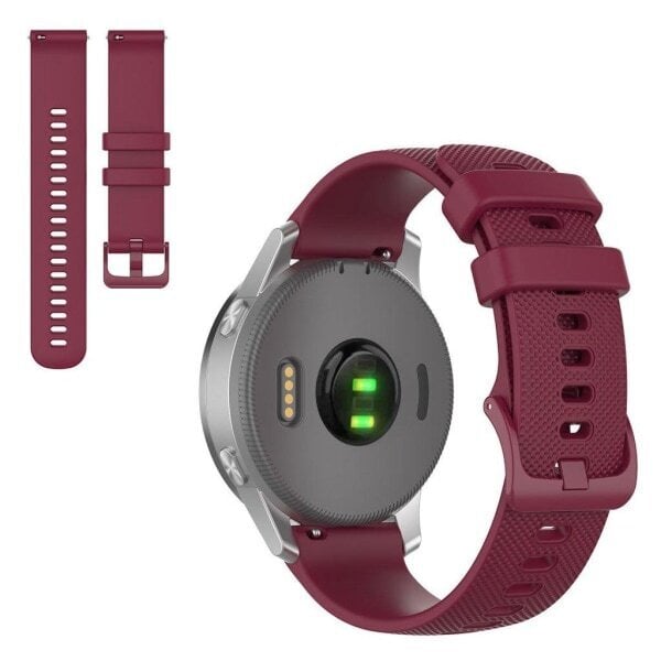 Garmin Venu 2S / Vivoactive 4S / Vivomove 3S yksivärinen ranneke - Viininpunainen Red hinta ja tiedot | Älykellojen ja aktiivisuusrannekkeiden lisätarvikkeet | hobbyhall.fi