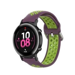 Honor MagicWatch 2 42mm / Huawei Watch GT2 42mm kaksivärinen kellonauha - Violetti / Vihreä Purple hinta ja tiedot | Älykellojen ja aktiivisuusrannekkeiden lisätarvikkeet | hobbyhall.fi