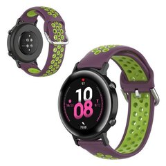 Honor MagicWatch 2 42mm / Huawei Watch GT2 42mm kaksivärinen kellonauha - Violetti / Vihreä Purple hinta ja tiedot | Älykellojen ja aktiivisuusrannekkeiden lisätarvikkeet | hobbyhall.fi