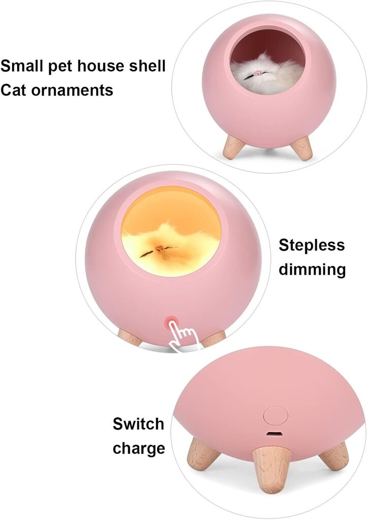 söpö kissan kosketusledi yövalo, lemmikkikaiuttimen valo led-kaiutin olohuoneeseen makuuhuoneeseen toimistoon kotiin Valkoinen hinta ja tiedot | Kelloradiot ja herätyskellot | hobbyhall.fi