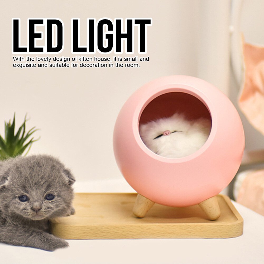 Cute Cat Touch LED-yövalo, Söpö Kitten Sängyn Mukana nukkuva lamppu USB Ladattava Touch Atmosphere Valaisin olohuoneeseen Makuuhuoneen Toimisto Toimisto Kotiin vaaleanpunainen hinta ja tiedot | Lastenhuoneen valaisimet | hobbyhall.fi