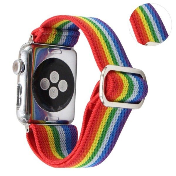 Apple Watch Series 6 / 5 40mm kudottu tyyli kuvio kellonauha - Sateenkaari Multicolor hinta ja tiedot | Älykellojen ja aktiivisuusrannekkeiden lisätarvikkeet | hobbyhall.fi