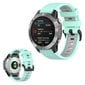 Kaksivärinen silikoninen kellonauha Garmin Fenix 6 / 5 - Syaani / Harmaa Green hinta ja tiedot | Älykellojen ja aktiivisuusrannekkeiden lisätarvikkeet | hobbyhall.fi