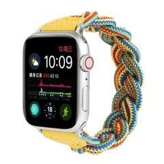 Apple Watch Series 6 / 5 44mm kudottu punottu kellonauha - Keltainen Naamiointi Yellow hinta ja tiedot | Älykellojen ja aktiivisuusrannekkeiden lisätarvikkeet | hobbyhall.fi