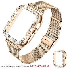 Silm Strap+ Kotelo Apple Watch -hihnalle 40mm 41mm 44mm 45mm 38mm 42mm Correa Metal Milanese Ranneke IWatch Series 3 4 5 6 SE 7 8 Musta Series 8 7 ... hinta ja tiedot | Älykellojen ja aktiivisuusrannekkeiden lisätarvikkeet | hobbyhall.fi