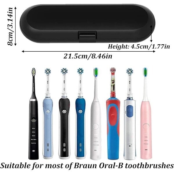 2 Pack Toothbrush Travel Case, sähköhammasharjakotelo, sopii Braun Oral b sähköhammasharjalle hinta ja tiedot | Sähköhammasharjan vaihtoharjat | hobbyhall.fi