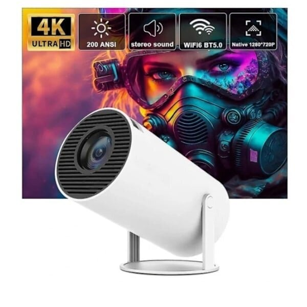 Projektori 4k Android 11 Dual Wifi6 200 Bt5.0 1080p 1280*720p hinta ja tiedot | Projektorit | hobbyhall.fi