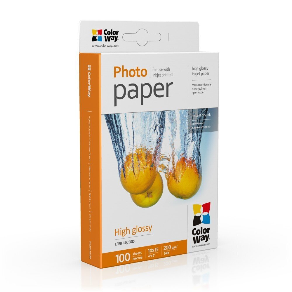 ColorWay High Glossy Photo Paper, 100 sheets, 10x15, 200 g hinta ja tiedot | Vihkot, muistikirjat ja paperit | hobbyhall.fi