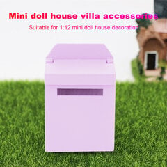 1:12 Mini-nukkekodin koristelu huvilan tarvikkeet värillinen puinen postilaatikko taitettava postilaatikko violetti hinta ja tiedot | Postilaatikot ja talonumerot | hobbyhall.fi