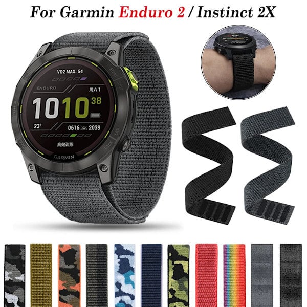 26 mm 22 mm Virallinen nylon Garmin Enduro 2/Fenix ​​6X 6 Pro 5X 5 Plus 7X 7/Epix Gen 2 Ultralevy Älykellohihnalla Ranneke I 26mm Fenix 5X 5XPlus hinta ja tiedot | Älykellojen ja aktiivisuusrannekkeiden lisätarvikkeet | hobbyhall.fi