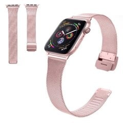 Apple Watch Series 3/2/1 42mm ruostumattomasta teräksestä valmistettu ranneke - Pinkki Pink hinta ja tiedot | Älykellojen ja aktiivisuusrannekkeiden lisätarvikkeet | hobbyhall.fi