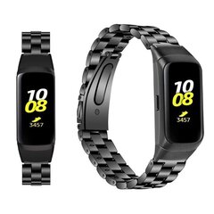 Samsung Galaxy Fit ruostumattomasta teräksestä valmistettu rannekello - Musta Black hinta ja tiedot | Älykellojen ja aktiivisuusrannekkeiden lisätarvikkeet | hobbyhall.fi