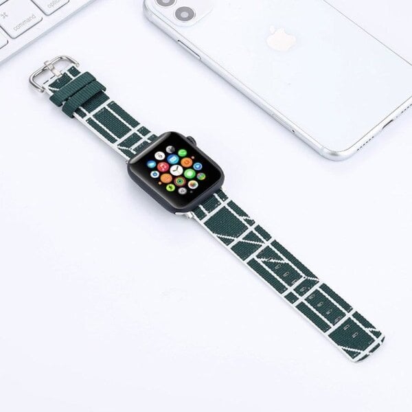 Apple Watch Series 6 / 5 44mm kudottu ranneke - Vihreä Green hinta ja tiedot | Älykellojen ja aktiivisuusrannekkeiden lisätarvikkeet | hobbyhall.fi