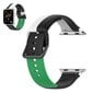 Apple Watch Series 6 / 5 40mm kolmivärinen silikoninen ranneke - Musta / Valkoinen / Vihreä Multicolor hinta ja tiedot | Älykellojen ja aktiivisuusrannekkeiden lisätarvikkeet | hobbyhall.fi