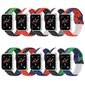 Apple Watch Series 6 / 5 40mm kolmivärinen silikoninen ranneke - Musta / Valkoinen / Vihreä Multicolor hinta ja tiedot | Älykellojen ja aktiivisuusrannekkeiden lisätarvikkeet | hobbyhall.fi