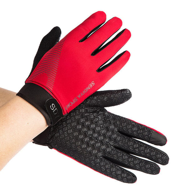 (MBlack Red) Miesten Pyöräily Moottoripyörä Käsineet Koko sormi Kosketusnäyttö Polkupyörä Mtb Pyörä Kuntosali Harjoitushanskat Kesä Ulkokalastus Käsi Guantes Moottoripyörä Käsineet