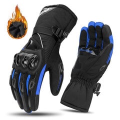 (MWN-01 Blue Gloves)Moottoripyöräkäsineet Tuulenpitävät Vedenpitävät Guantes Moto Miesten Moottoripyöräilyhanskat Kosketusnäyttö Moto Motocross Käsineet Talvi Moottoripyörä Käsineet hinta ja tiedot | Pyöräilyhanskat | hobbyhall.fi